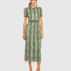 Mac Duggal Green Crystal Fringe Dress ✨💚